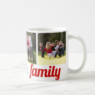 Mug Trois photos de famille et le nom de famille photo