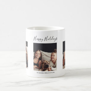 Mug Trois photos de Noël personnalisées