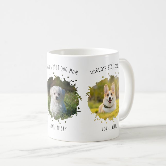 Mug Trois photos personnalisées pour animaux de compag (Devant droit)