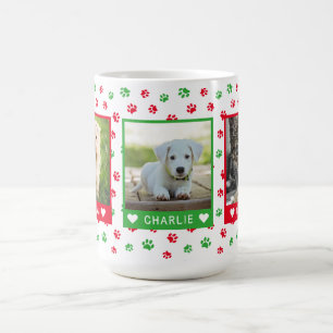 Mug Trois Photos pour animaux de compagnie Noms Red Gr