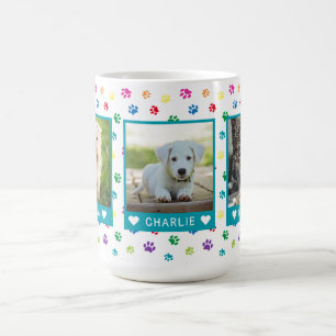 Mug Trois Photos pour animaux de compagnie Noms Turquo