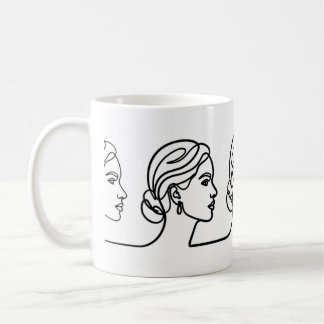 Mug Trois profils sur une seule ligne – Panorama minim
