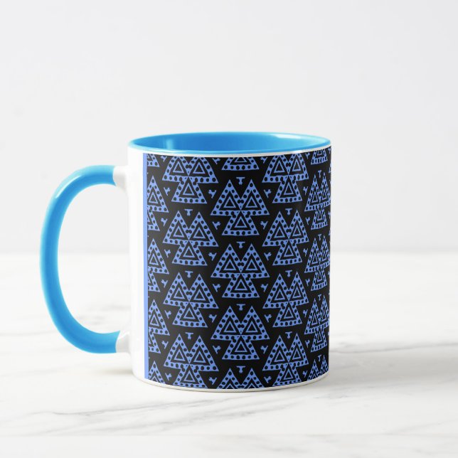 Mug Trois triangles v2 - bleu (Gauche)