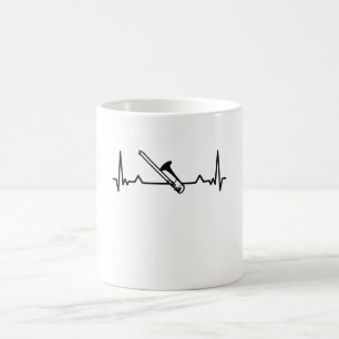 Mug Trombone Music Heartbeat Drôle Cadeaux