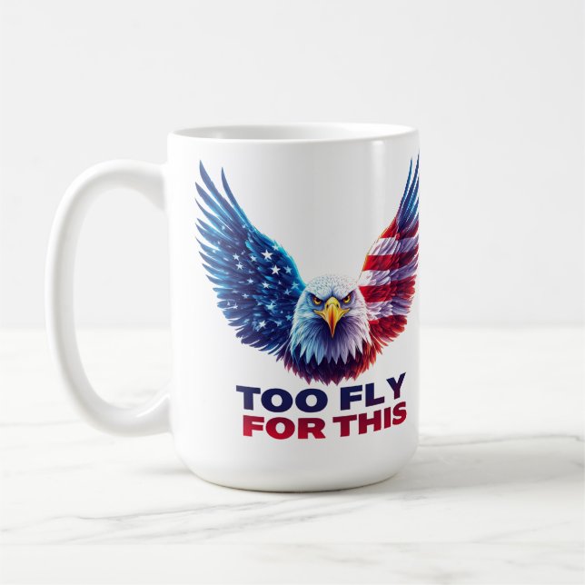 Mug Trop branché pour cet aigle patriotique Drapeau am (Gauche)