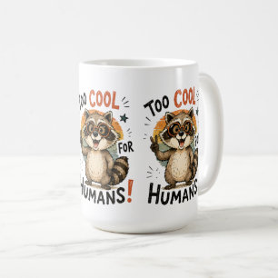 Mug Trop Cool pour les Humains Raton Laveur Rétro Vint