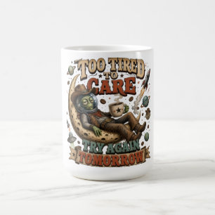 Mug Trop fatigué pour s'en soucier Citation drôle d'a