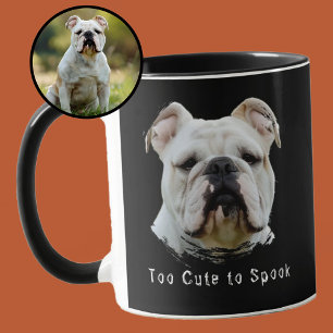 Mug Trop mignon pour effrayer - Photo de chien personn
