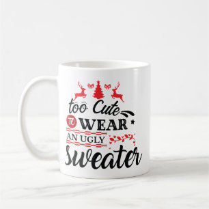 Mug Trop mignon pour le Noël de pull moche