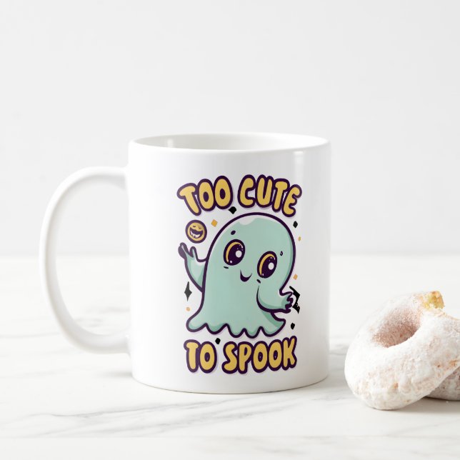 Mug Trop Mignonne Pour Parler Mignonne Fantôme Hallowe (Avec donut)
