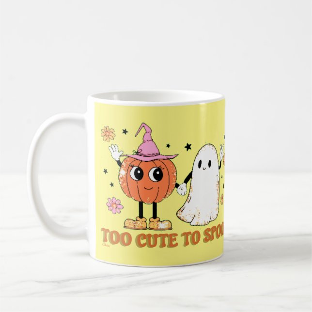 Mug TROP MORT POUR PARLER drôle fantôme mignon hallowe (Gauche)