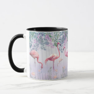 Mug Tropcal Cute Family Pink Flamingos