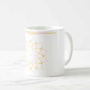 Mug Trophée de fleurs géométriques d'or