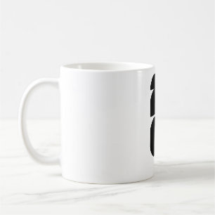 Mug Trophée de football minimaliste silhouette blanche