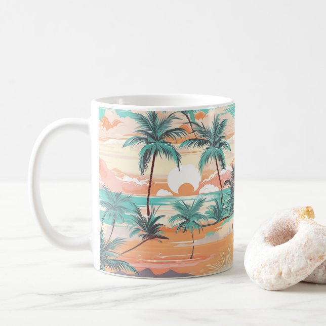Mug Tropical Beach Sunset (Avec donut)