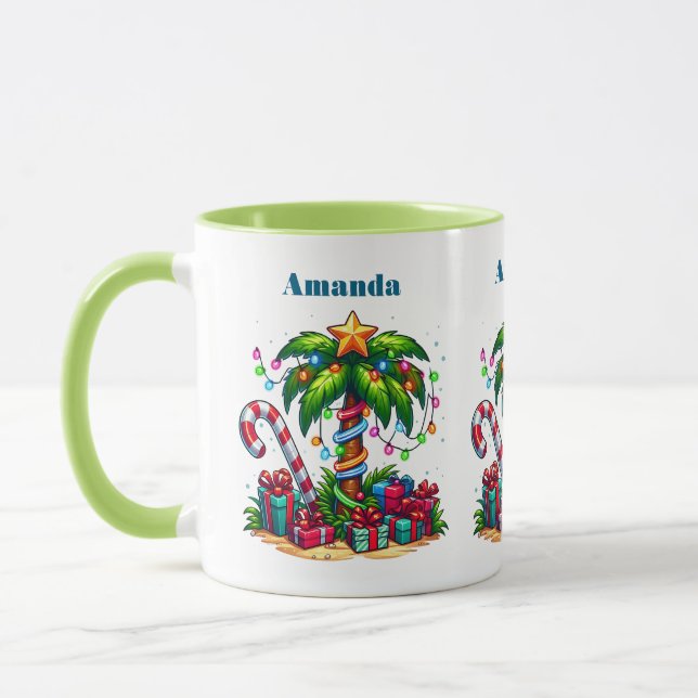 Mug Tropical Christmas Holiday Palm Tree (Gauche)