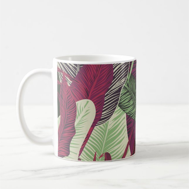 Mug Tropical Exotic : Vert tendance sans couture (Gauche)