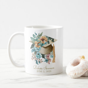 Mug Tropical Floral Graduation Casquette et Tassel Par