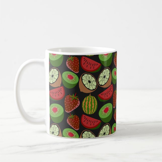 Mug Tropical fruit seamless pattern colorful (Gauche)