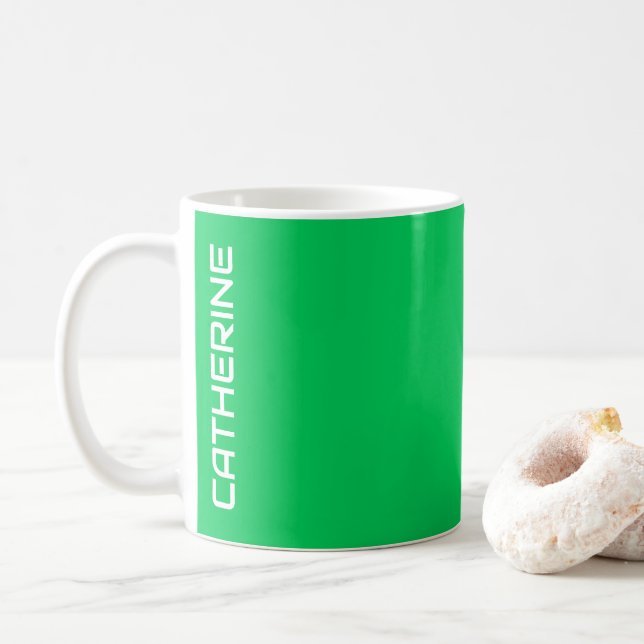 Mug Tropical Green Solid Color Personnalisé (Avec donut)