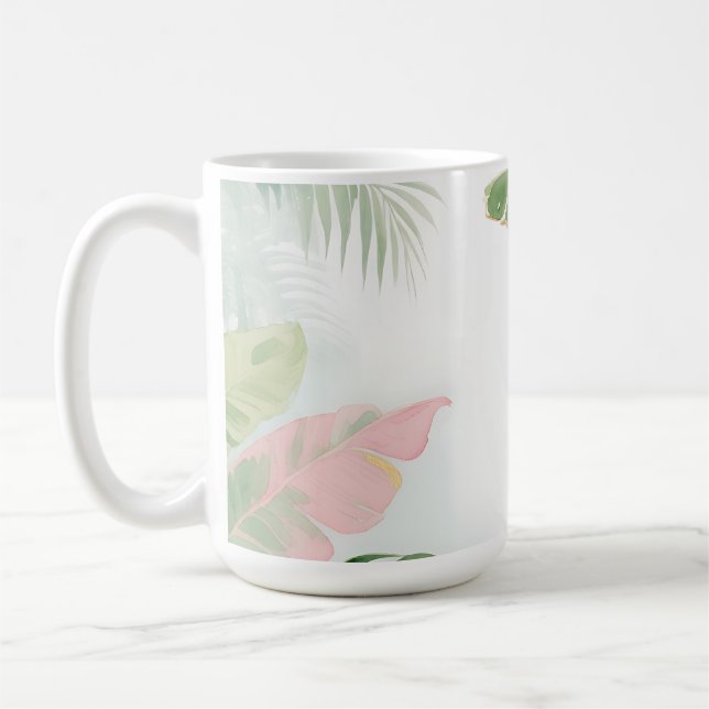 Mug Tropical Jungle Leaves Watercolor (Gauche)