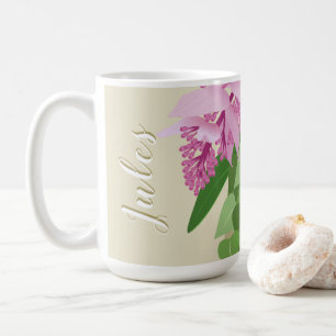 Mug Tropical Medinilla Pink Flower on Yellow Ajouter u