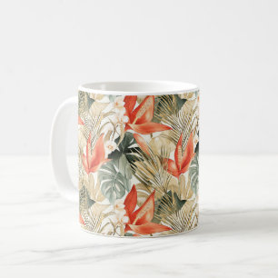 Mug Tropical Orange Anthurium Jungle Florale