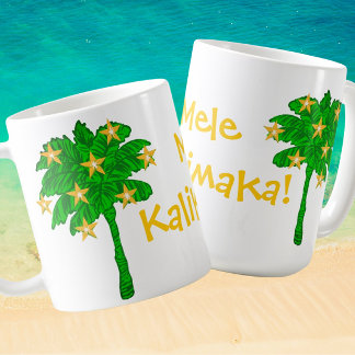Mug Tropical Palm Tree Stars Personalized