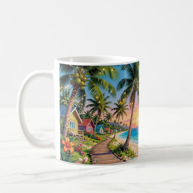 Mug Tropical Paradise Coastal Seaside Cottage Ocean  (Gauche)