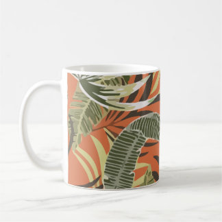 Mug Tropical Pattern With Bright Leaves Jungle
