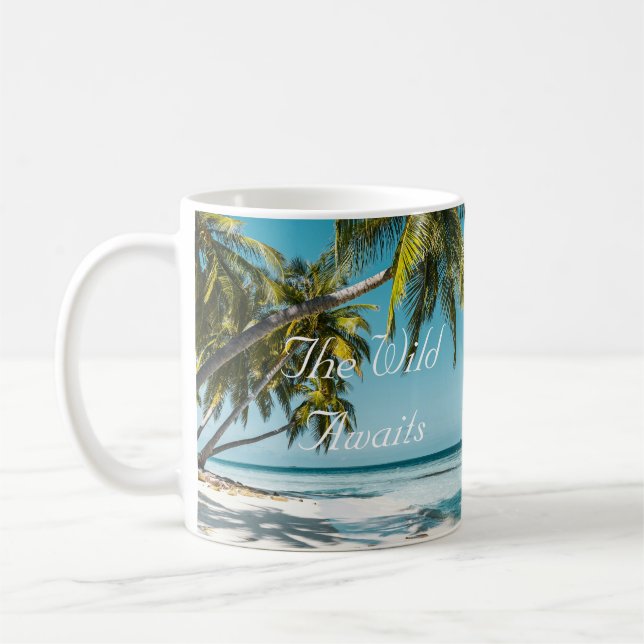 Mug Tropical sand beach ocean personalized adventure  (Gauche)