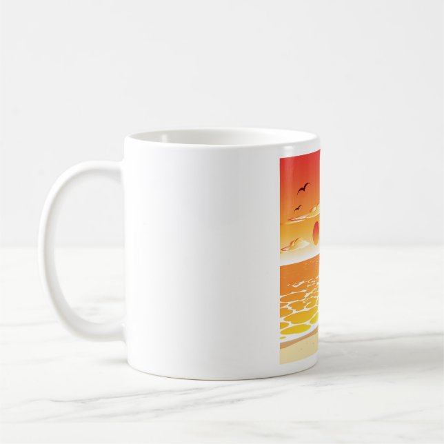 Mug Tropical Sunset Beach Palm Tree Island (Gauche)