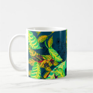 Mug Tropical Tie Dye Blue Gouache. Motif tropical. G