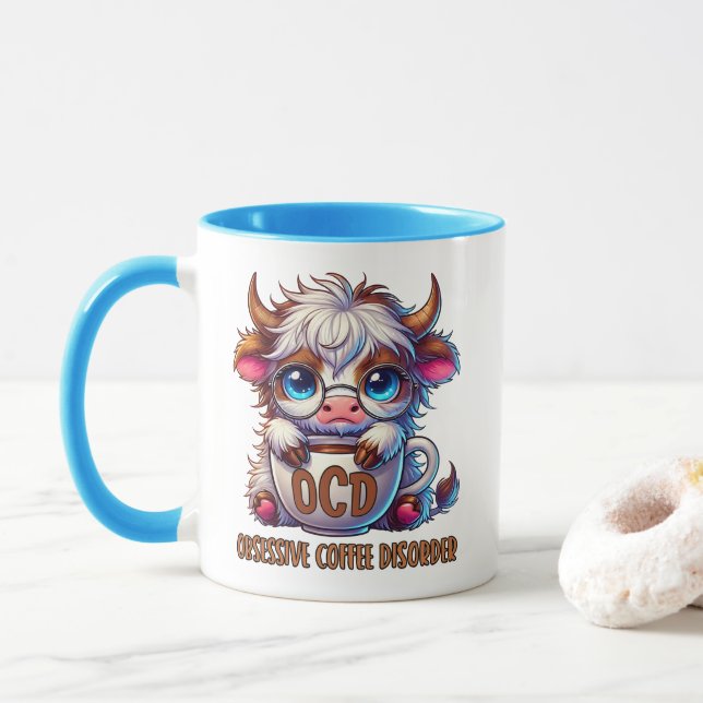 Mug Trouble de café obsessionnel  (Avec donut)
