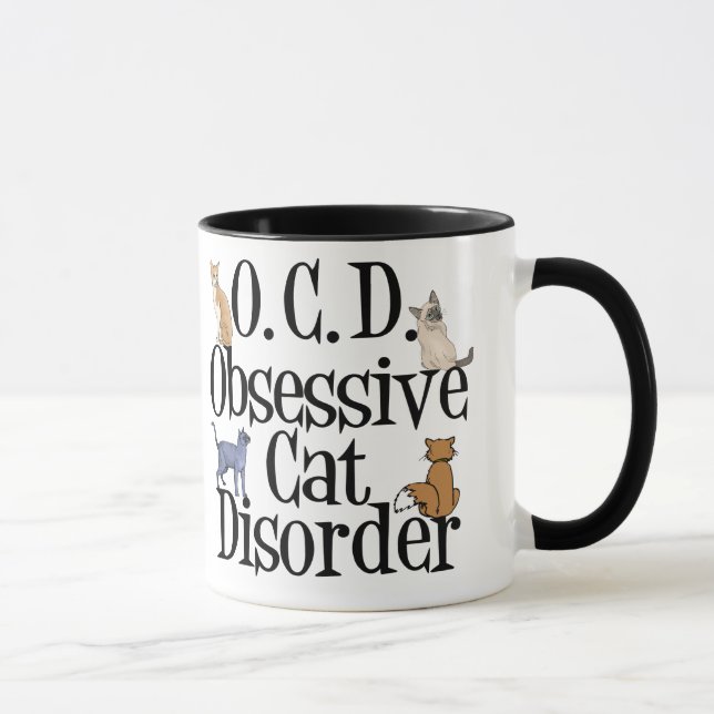 Mug Trouble de chat obsessionnel (Droite)