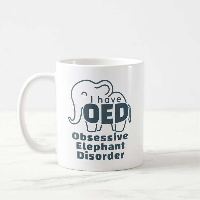 Mug Trouble Obsessif Éléphant Cute  (Gauche)