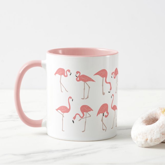 Mug Troupe de Flamants Roses (Avec donut)