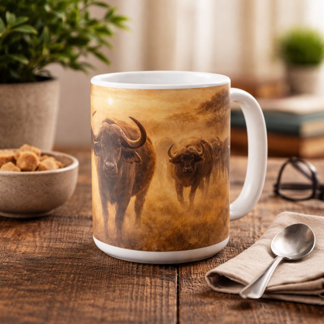 Mug Troupeau de buffles d'Afrique Force & Unité Art an (Créateur téléchargé)