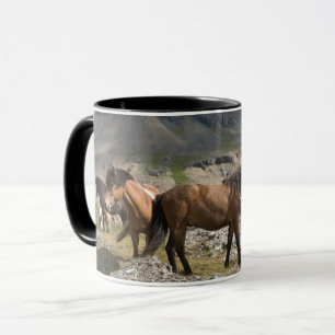 Mug Troupeau de chevaux, près de Hofn, Islande