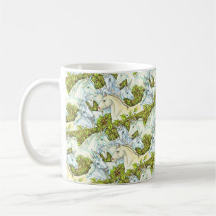MUG TROUPEAU DE LICORNES MÉDIÉVALES, CHEVAUX, ÉTALON F