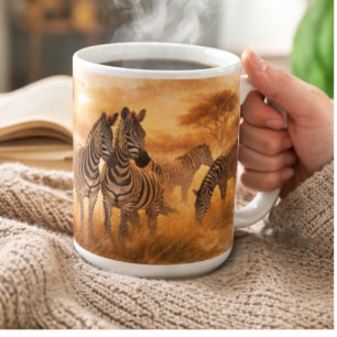 Mug Troupeau de zèbres africains   Art de la faune de 