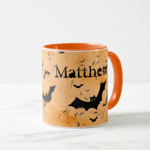 Mug Troupeau des battes de Halloween, votre nom sur