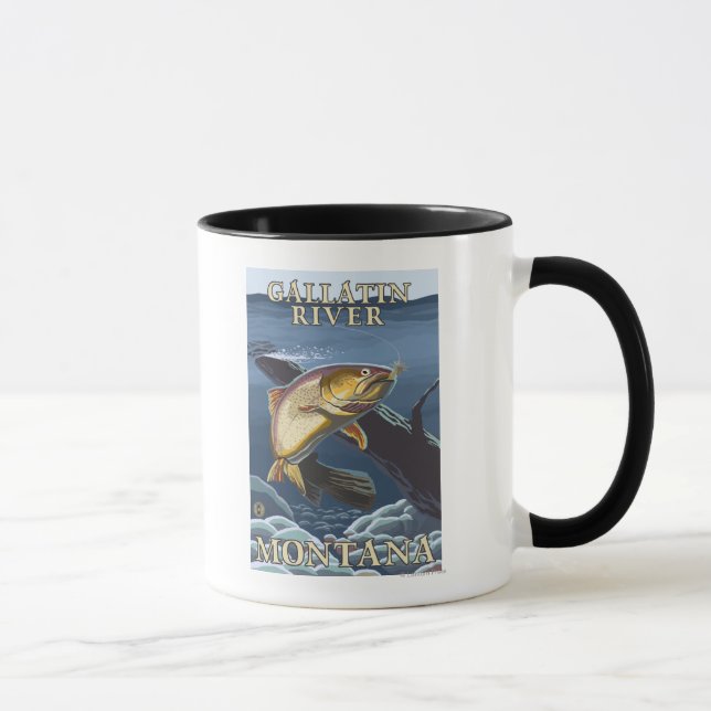 Mug Trout Fishing Cross-Section - rivière Gallatin, (Droite)