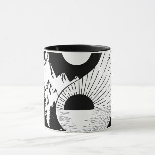 Mug Trouver l'équilibre Zen Yin Yang Noir Blanc