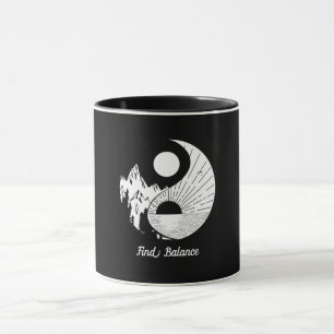 Mug Trouver l'équilibre Zen Yin Yang Noir Blanc