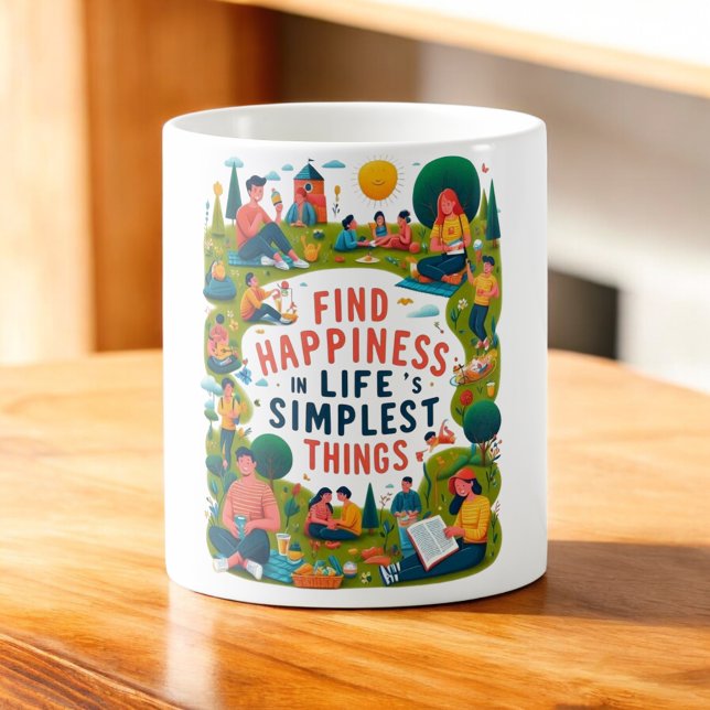 Mug Trouvez le bonheur dans les choses les plus simple (Créateur téléchargé)