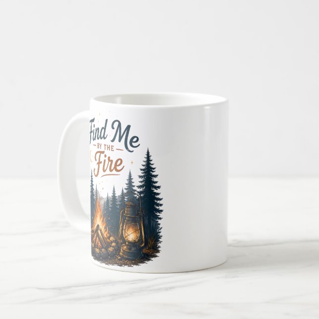 Mug Trouvez-Moi Près Du Feu De Camp Camping Nature  (Devant gauche)