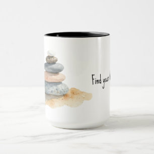Mug Trouvez votre équilibre Empilement de galets zen a