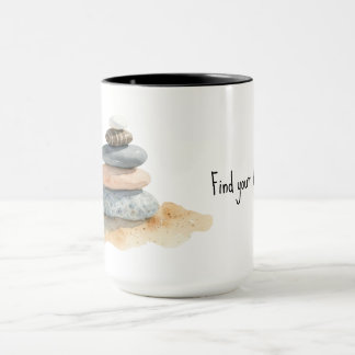 Mug Trouvez votre équilibre Empilement de galets zen a