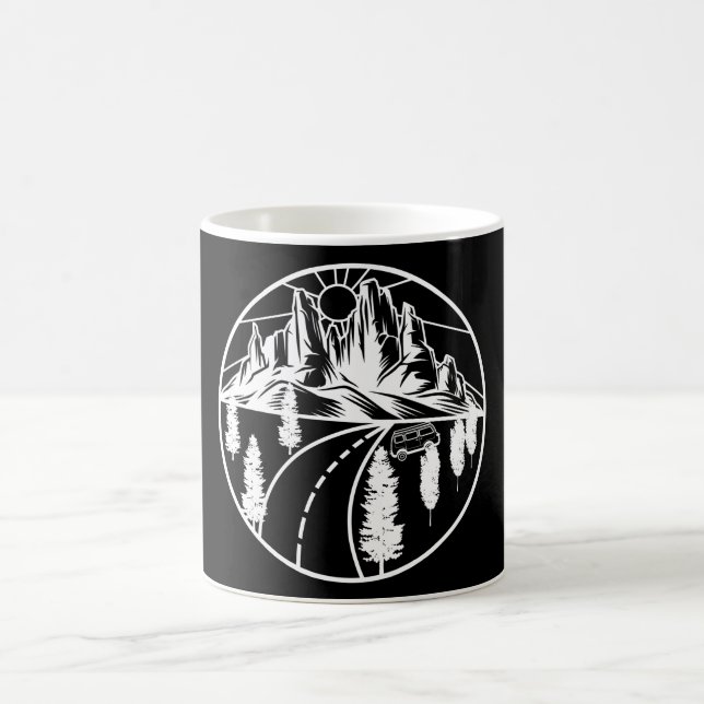 Mug Trouvez Votre Route Simple Blanc Design En Noir (Centre)